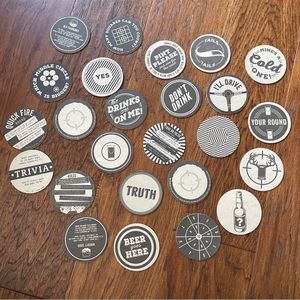 Gentlemen’s Bar Games 25 Coasters Reversible Pub Style Mancave Trivia